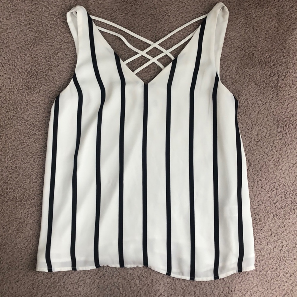 Striped tank with racer back